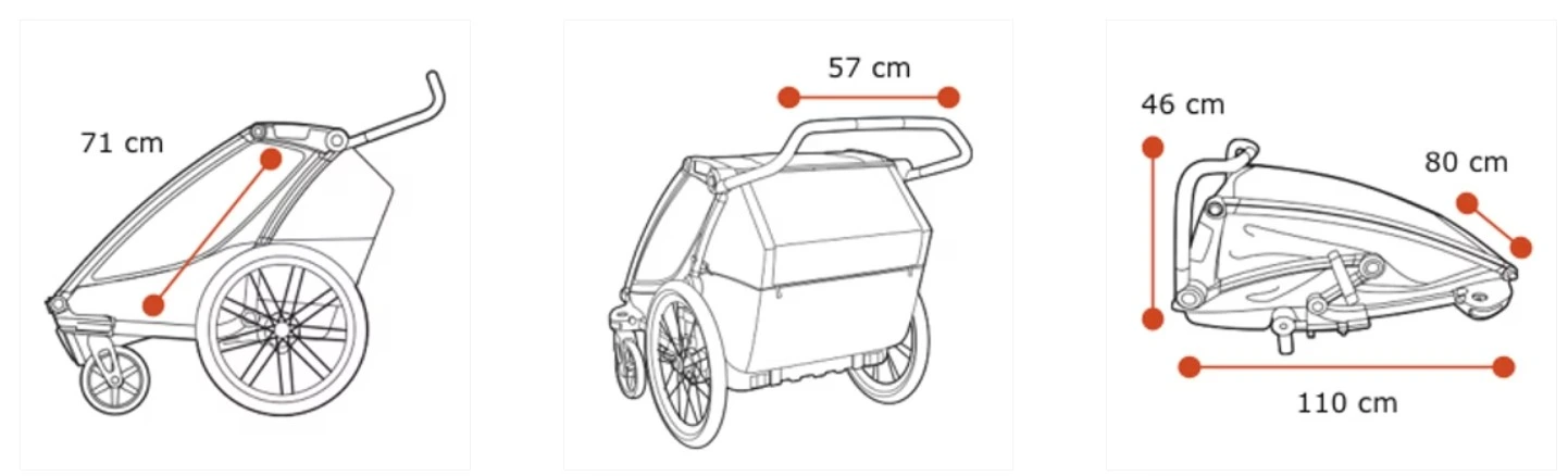 double - THULE Chariot Cab - Dark Slate