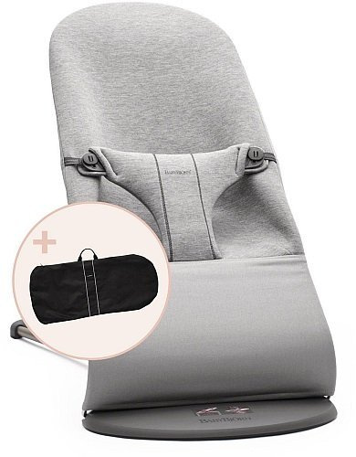 BABYBJÖRN - Bouncer Bliss - Light grey, 3D Jersey + with Transport bag