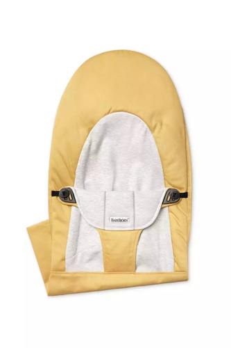 BABYBJÖRN - Fabric Seat Bouncer Balance Soft Yellow/Grey, Cotton/Jersey (Black buttons)