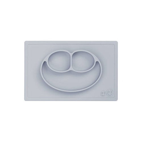 EZPZ - A silicone plate with a Happy Mat 2in1 washer in pastel gray