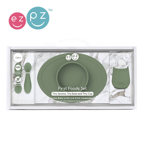 EZPZ - First Foods Set silicone dish, olive
