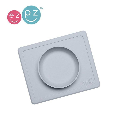EZPZ - Silicone bowl with 2in1 placemat Mini Bowl pastel gray