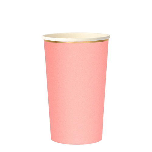 Neon Coral Highball Cups