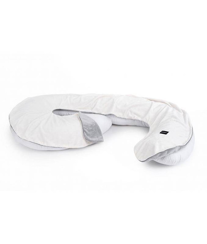 Poofi - Minky cream-gray pregnancy pillow cover
