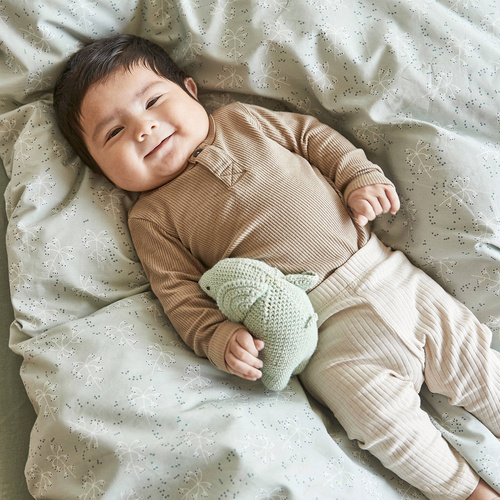 LEANDER - baby bedding, 70x100 cm, meadow, sage green