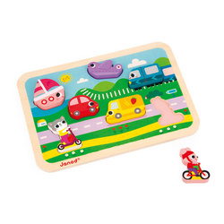 Janod - Puzzle drewniane 3D Pojazdy 7 el.,18 m+
