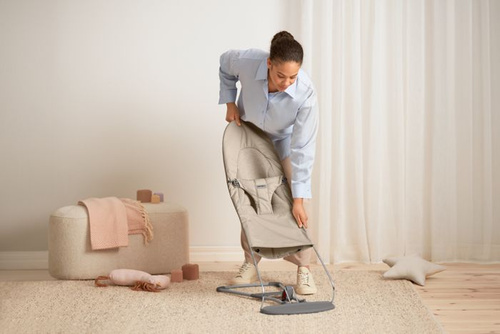 BABYBJÖRN - Bouncer Balance Soft Woven/Jersey Tri Fabric, Sand Grey