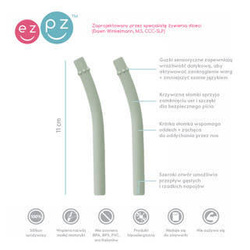 EZPZ Silikonowy kubeczek Mini Cup 120 ml + 2 słomki GRATIS pastelowa zieleń