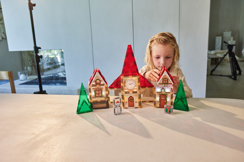 CLEVERCLIXX – Christmas Village Advent Calendar magnetic tiles - 46 el.