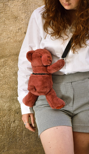 DOUDOU – plush teddy bear shoulder bag, Doudou et Compagnie, terracotta