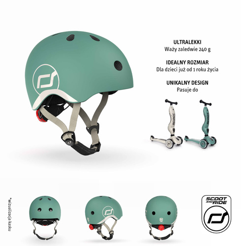 SCOOTANDRIDE - XXS-S helmet for children 1-5 years Forest