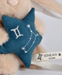 DOUDOU – DOUDOU ASTRO plush rabbit with zodiac sign, Doudou et Compagnie, 12 cm, Gemini