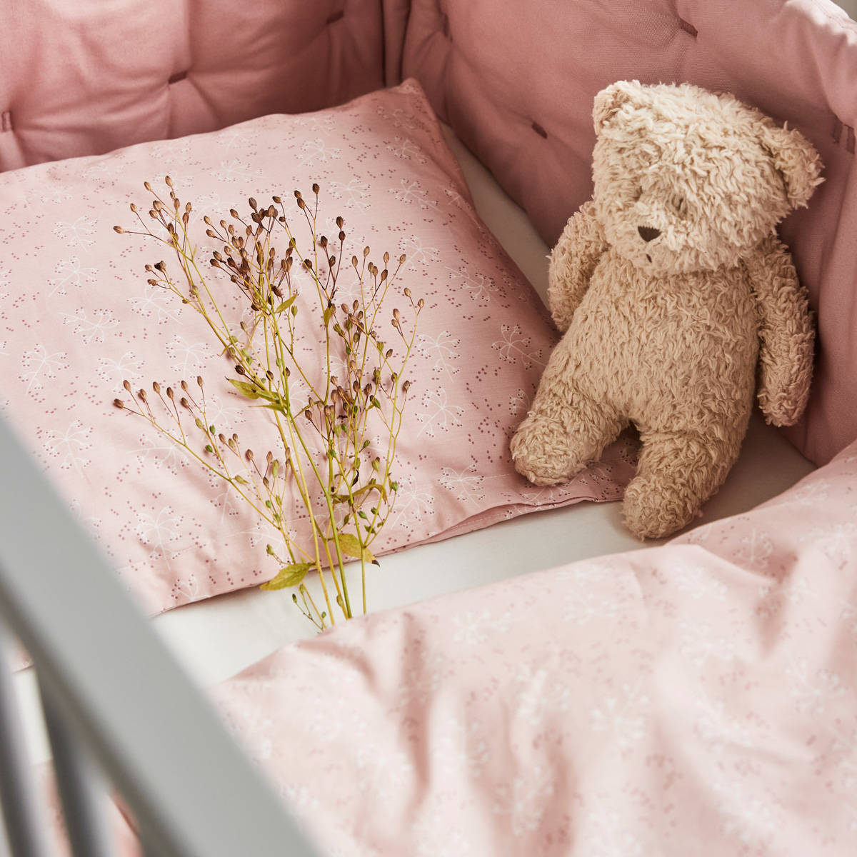 Gold and clearance pink crib bedding