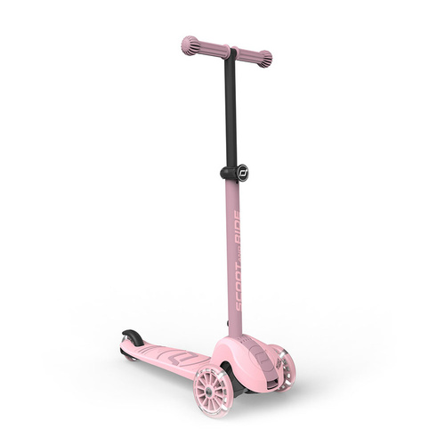 SCOOTANDRIDE - Highwaykick 3S - scooter with 2-in-1 control system and LED wheels, foldable 3+, rose