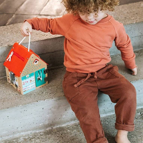 LILLIPUTIENS - Wooden manipulation house with locks Lisek Burglar 3 years +