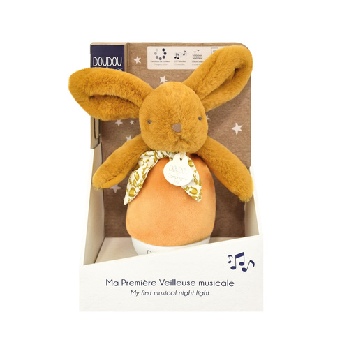 DOUDOU - musical night light Lapin Doudou Culbuto, Doudou et Compagnie, 16 cm, ochre