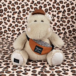 DOUDOU – HELLO BROOK plush hippo Histoire d'Ours, 20 cm, beige