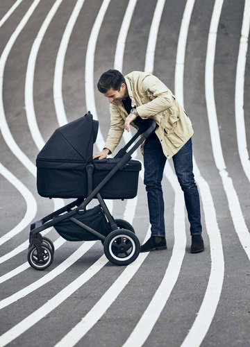 Thule Sleek + Bassinet + Main Seat - Grey Melange on Black