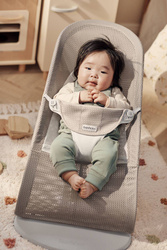 BABYBJORN - Bouncer Balance Soft Light grey frame, Mesh, Grey beige/White