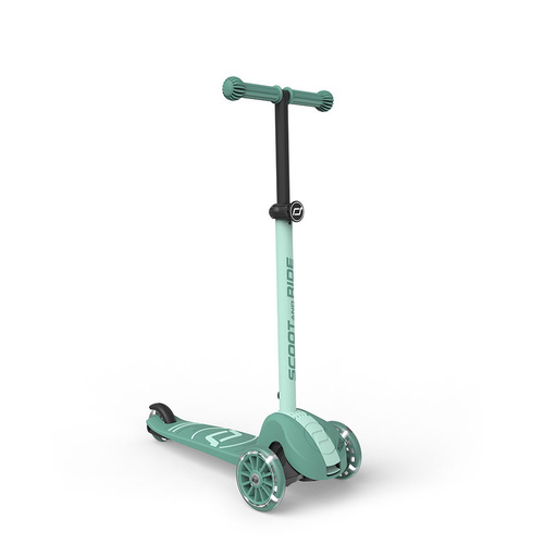 SCOOTANDRIDE - Highwaykick 3S - scooter with 2-in-1 control system and LED wheels, foldable 3+, forest