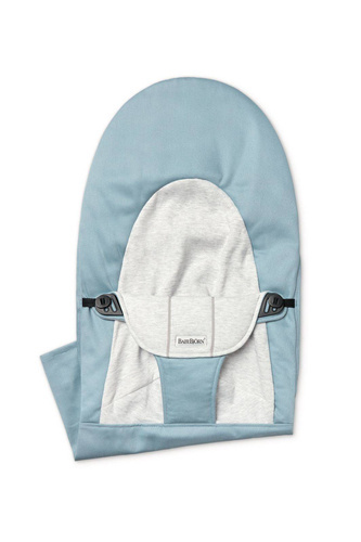 BABYBJÖRN - Fabric Seat Bouncer Balance Soft Blue/Grey, Cotton/Jersey (Black buttons)