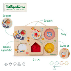 LILLIPUTIENS Wooden manipulation board with Farma suitcase 12 m+