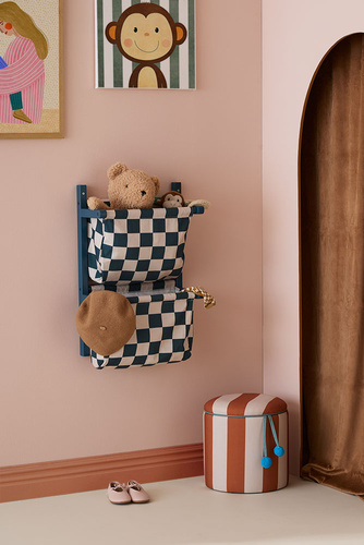 Kid's Concept - Pouffe cylinder with storage, brown