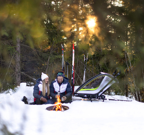 Hamax - Bike trailer for kids BREEZE, double - White/green