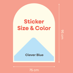 CLEVERCLIXX - magnetic wall sticker 95x75cm, clever blue