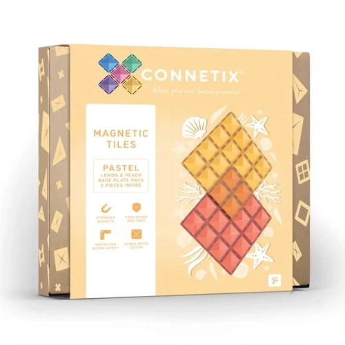 Connetix - 2 Piece Base Plate Lemon & Peach Pack