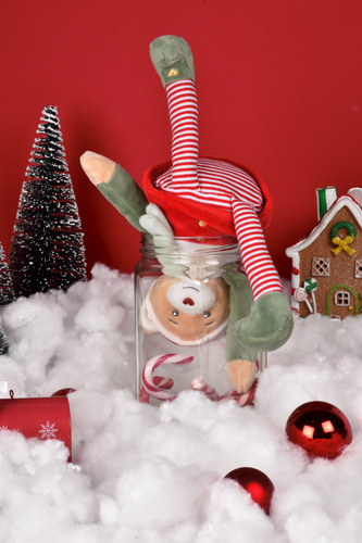 DOUDOU - Christmas pixy plush with house, Doudou et Compagnie, 27 cm, Farceur Cannelle