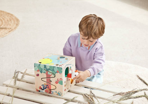 LILLIPUTIENS -Wooden activity cube - Farm 12 m+