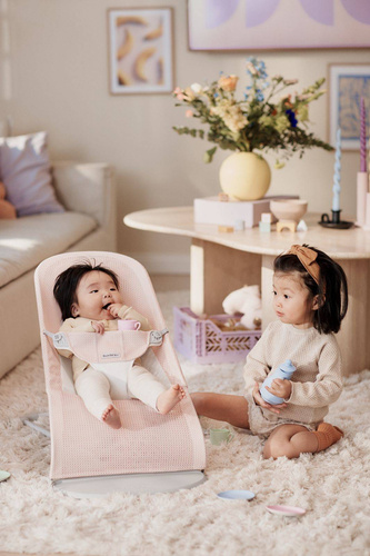 BABYBJORN - Bouncer Balance Soft Light grey frame, Mesh, Pearly pink/White