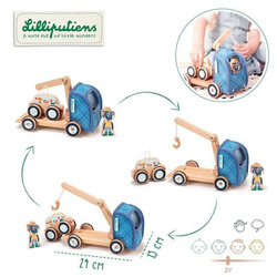 LILLIPUTIENS - Wooden tug with a movable hook and a donkey car Ignace 2 years +