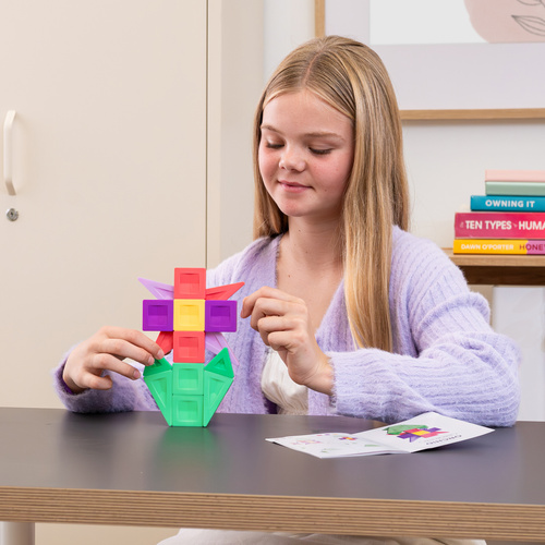 CONNETIX – Magnetic Tiles PRO Build It 4 Ways Flowers Pack - 21 pieces