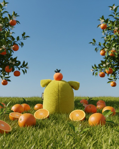 DOUDOU - MIAM! Laurent Jade, 60 cm, green orange