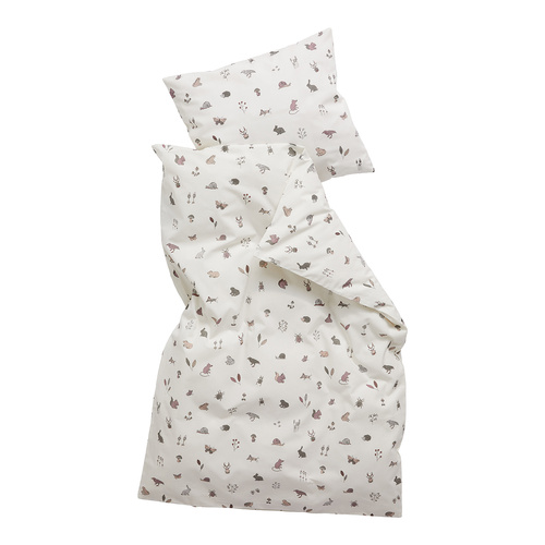 Leander - Baby bedding, 70x100 cm, Forest, Organic Cotton, Dusty Rose