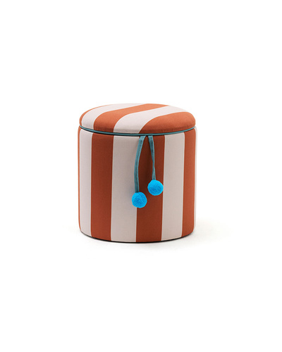 Kid's Concept - Pouffe cylinder with storage, brown