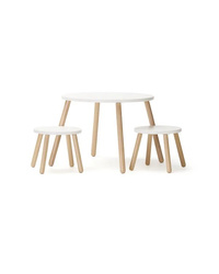 Kid's Concept - Stool and table set -  white