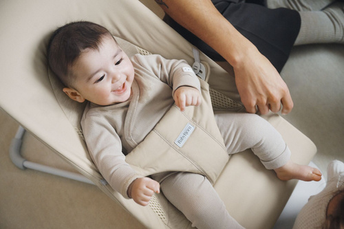 BABYBJÖRN - Bouncer BLISS Woven/Jersey Tri Fabric, Light Beige