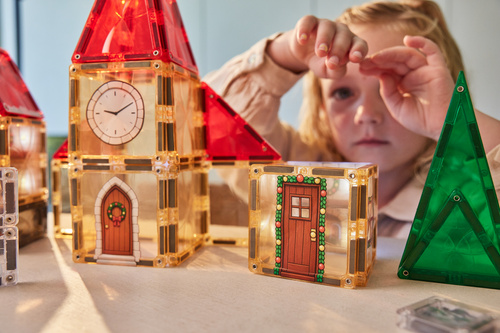 CLEVERCLIXX – Christmas Village Advent Calendar magnetic tiles - 46 el.