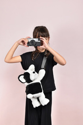 DOUDOU – plush dog shoulder bag, Doudou et Compagnie, black and white
