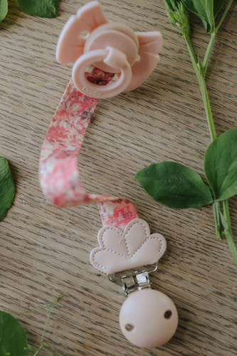 ELODIE DETAILS - Binky Bow Silicone 0-6 months, misty pink