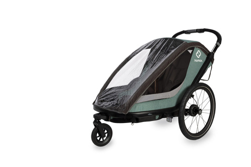 Hamax - Bike trailer for kids COCOON + Jogger wheel , double - Green/black