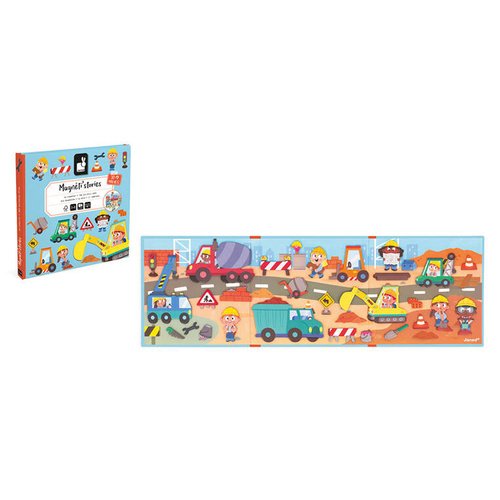 Janod - Magnetic puzzle Construction site Magneti'stories 3+
