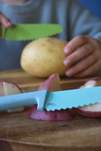 SKÅGFÄ - KLYV Classic Knife for Kids, aqua
