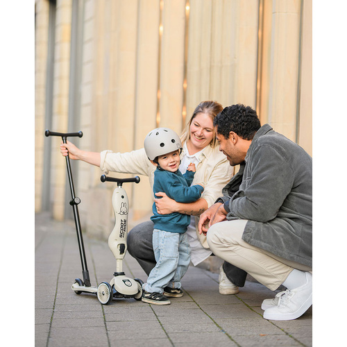 SCOOTANDRIDE - Highwaykick 1 Push and Go 2in1 Ride-on and Scooter with Handle for 1-5 Years, Miffy Ash