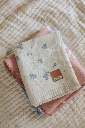 ELODIE DETAILS - Pointelle Blanket, Blueberry Bliss