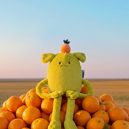 DOUDOU - MIAM! Laurent Jade, 40 cm, green orange
