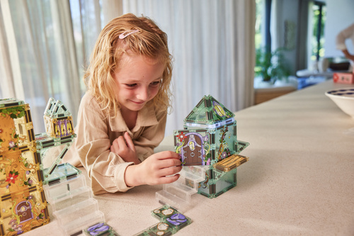 CLEVERCLIXX - magnetic blocks Magic Forest Pack Pastel - 65 pcs.